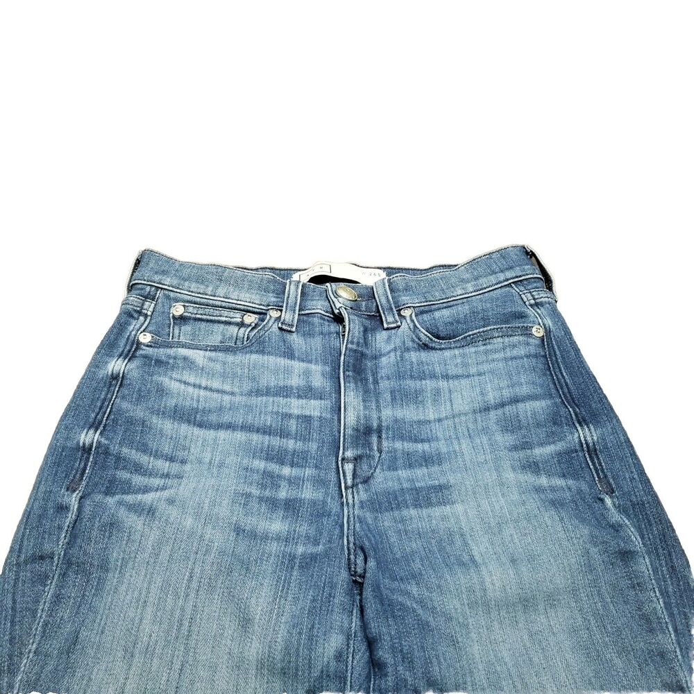 AYR The Pop Jeans Women's Size 26S Straight Leg Raw Hem Stretch Denim (27x25.5) - Picture 2 of 7